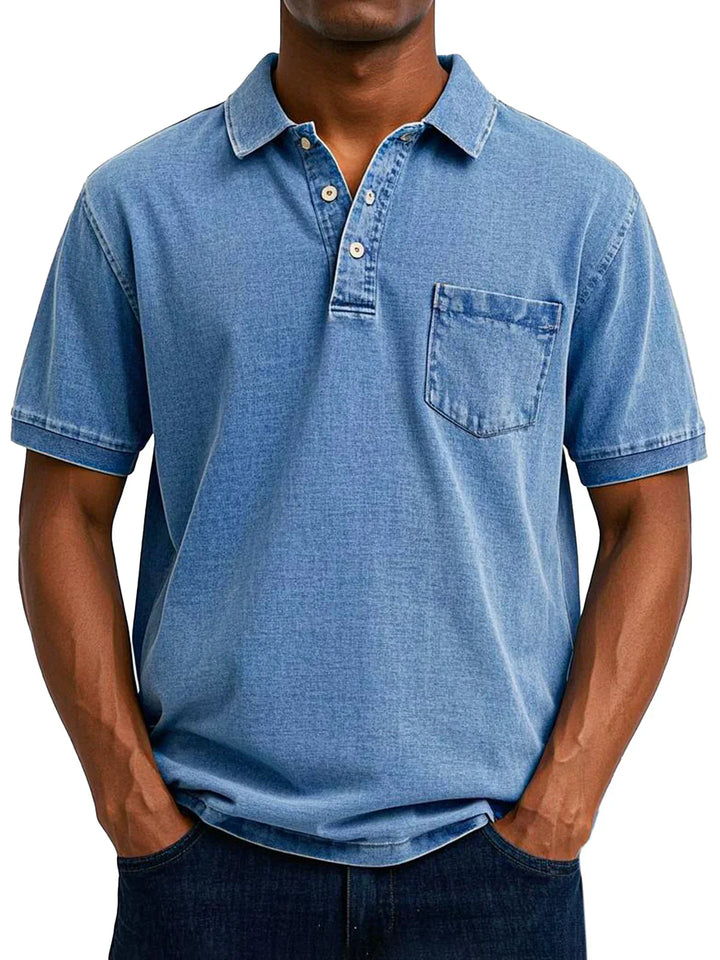 Robert | Denim Retro Polo shirt