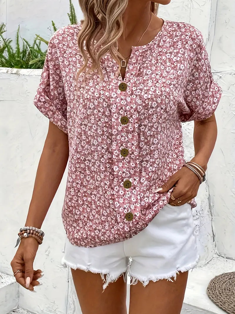 Edith | Floral Button-Up Blouse