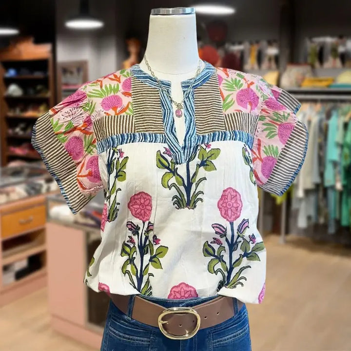 Evelyn | Embroidered Boho Blouse