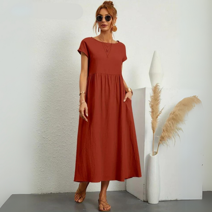 Glenda | Pure Cotton Casual Midi Dress