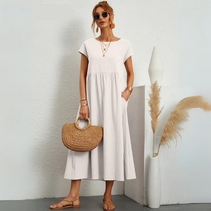 Glenda | Pure Cotton Casual Midi Dress