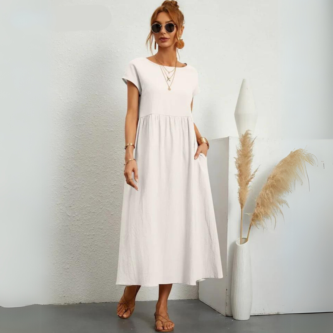 Glenda | Pure Cotton Casual Midi Dress