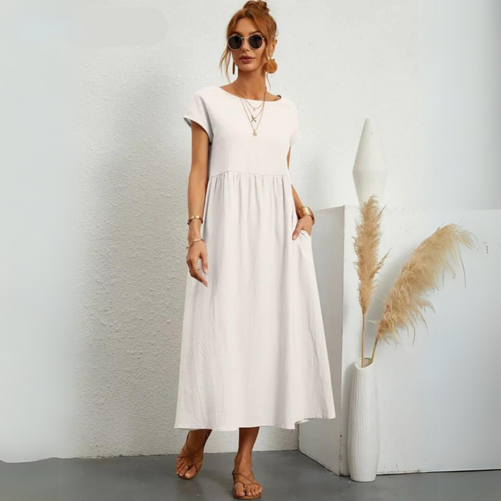 Glenda | Pure Cotton Casual Midi Dress