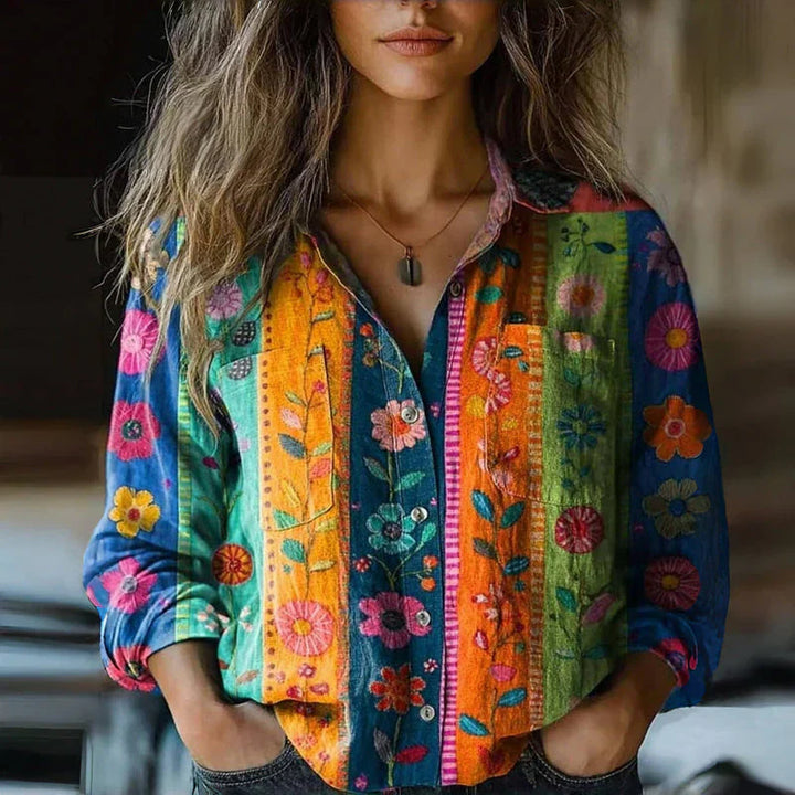 Haley | Bohemian Pattern Vintage Blouse
