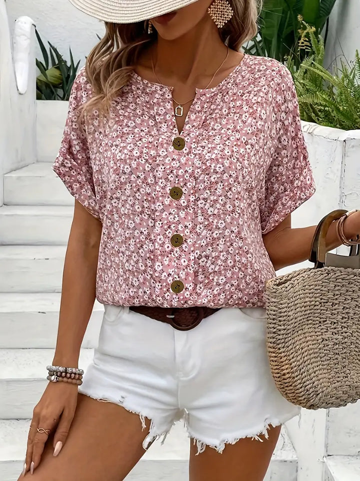 Edith | Floral Button-Up Blouse