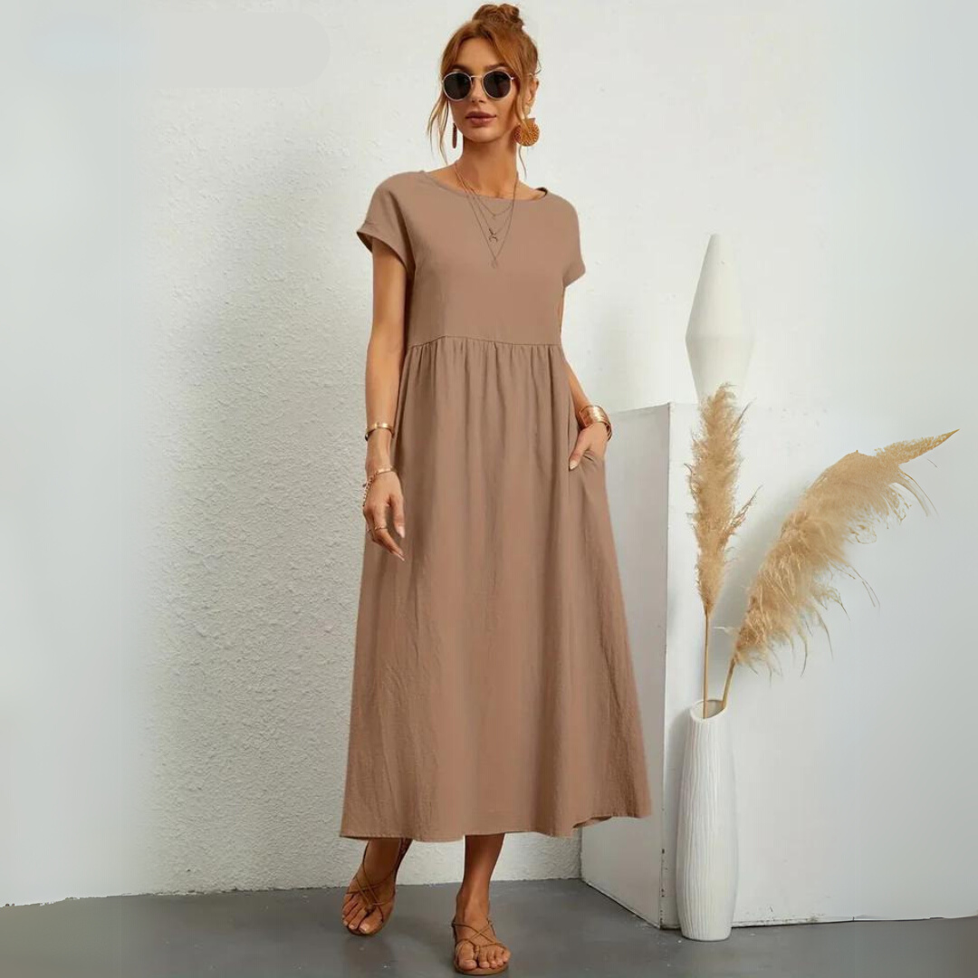Glenda | Pure Cotton Casual Midi Dress