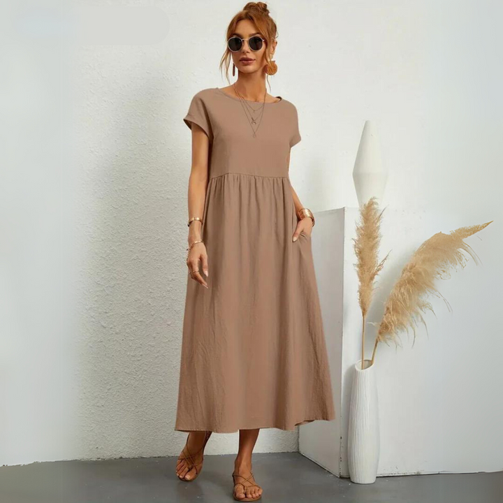 Glenda | Pure Cotton Casual Midi Dress