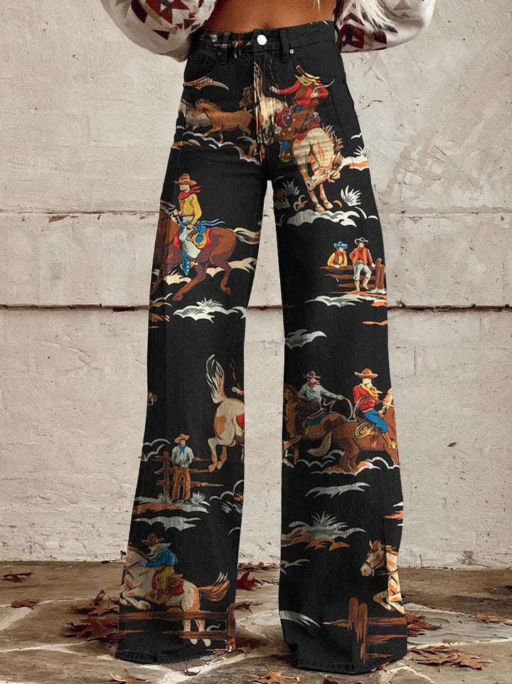 Bertha | Vintage Western Rodeo Wide-Leg Jeans