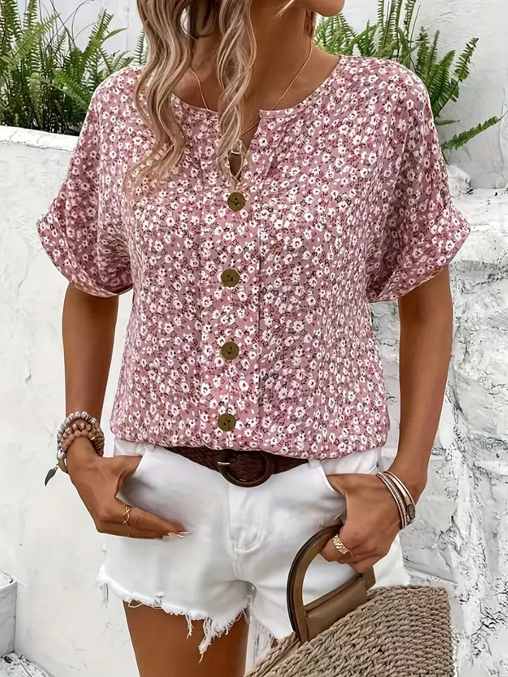 Edith | Floral Button-Up Blouse