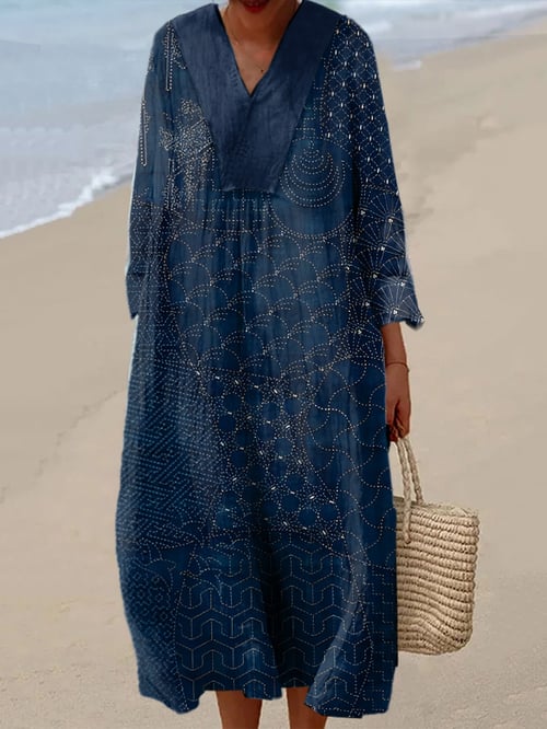 Women's Casual Retro Art Print Dress