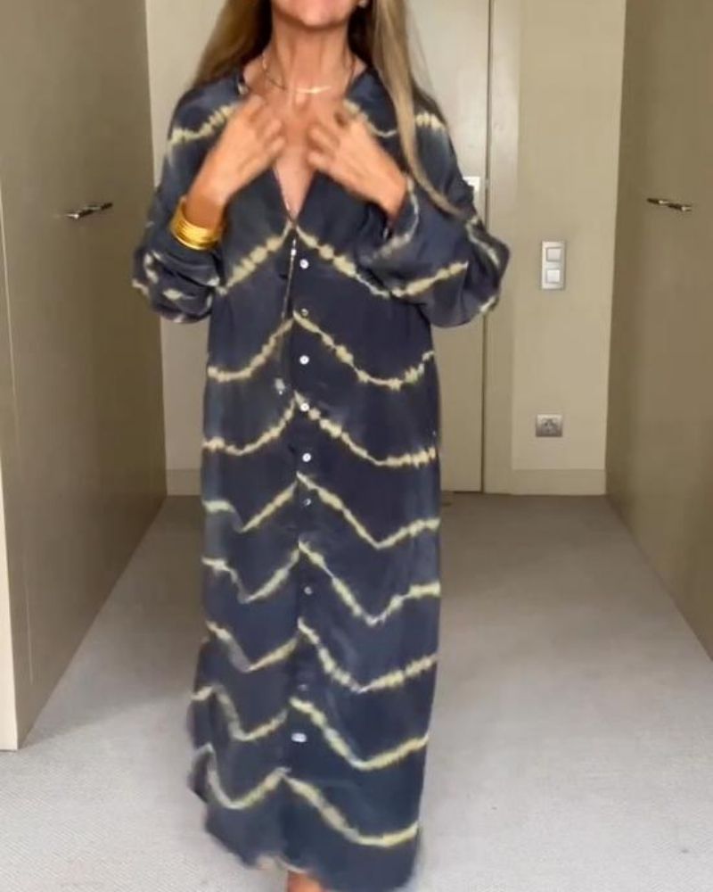 Esther | Boho stripe Long-Sleeve dress