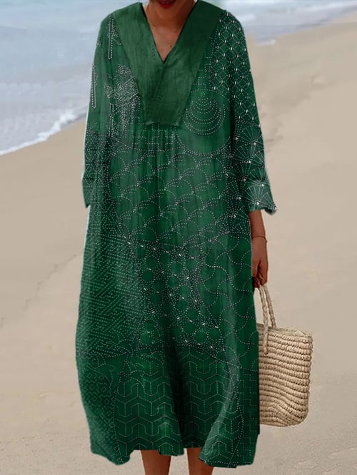 Women's Casual Retro Art Print Dress