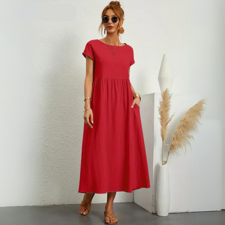 Glenda | Pure Cotton Casual Midi Dress
