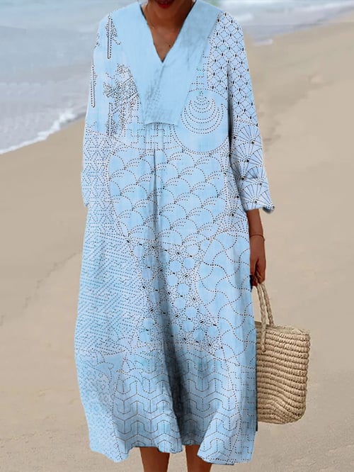 Women's Casual Retro Art Print Dress