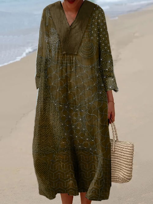 Women's Casual Retro Art Print Dress