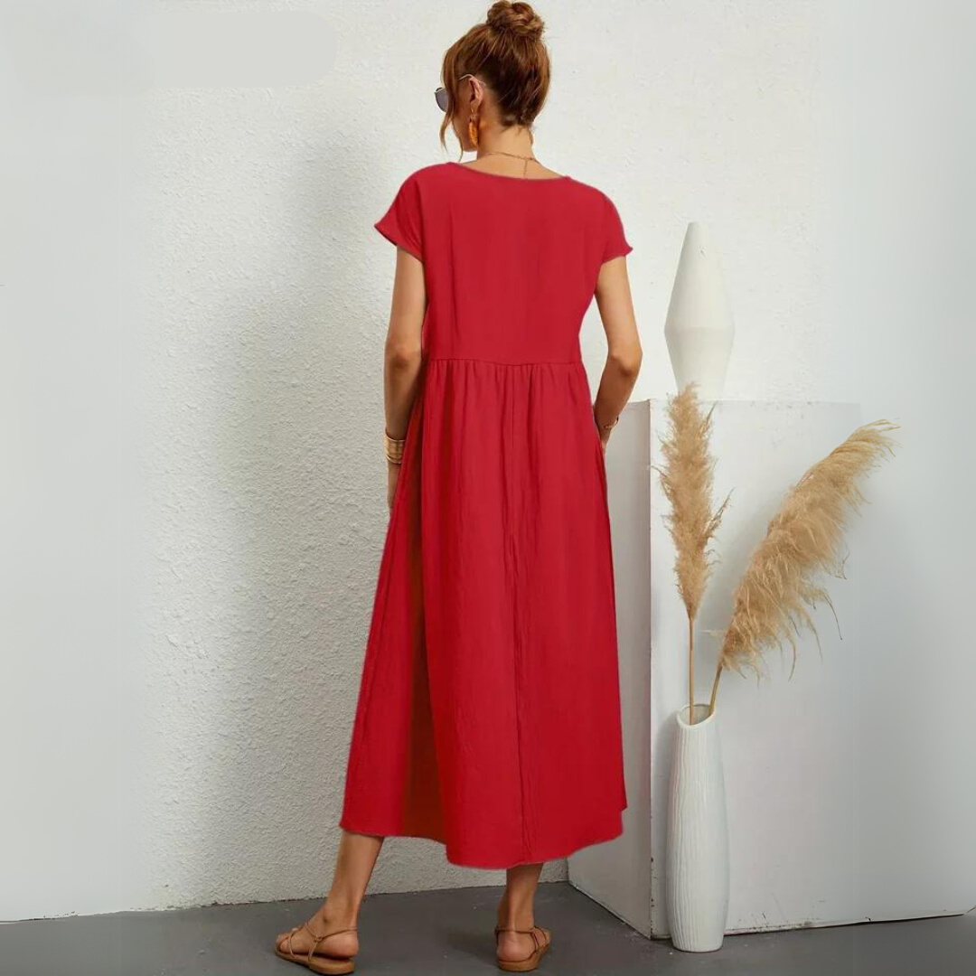 Glenda | Pure Cotton Casual Midi Dress