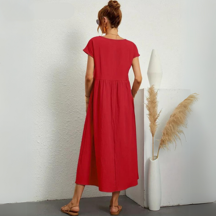 Glenda | Pure Cotton Casual Midi Dress