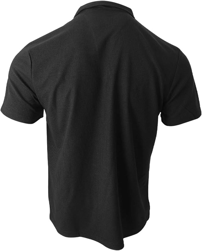 Men's Waffle Knit V-Neck Slim Fit Shirt