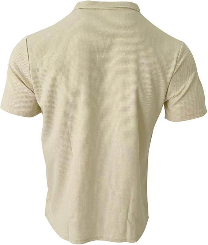 Men's Waffle Knit V-Neck Slim Fit Shirt