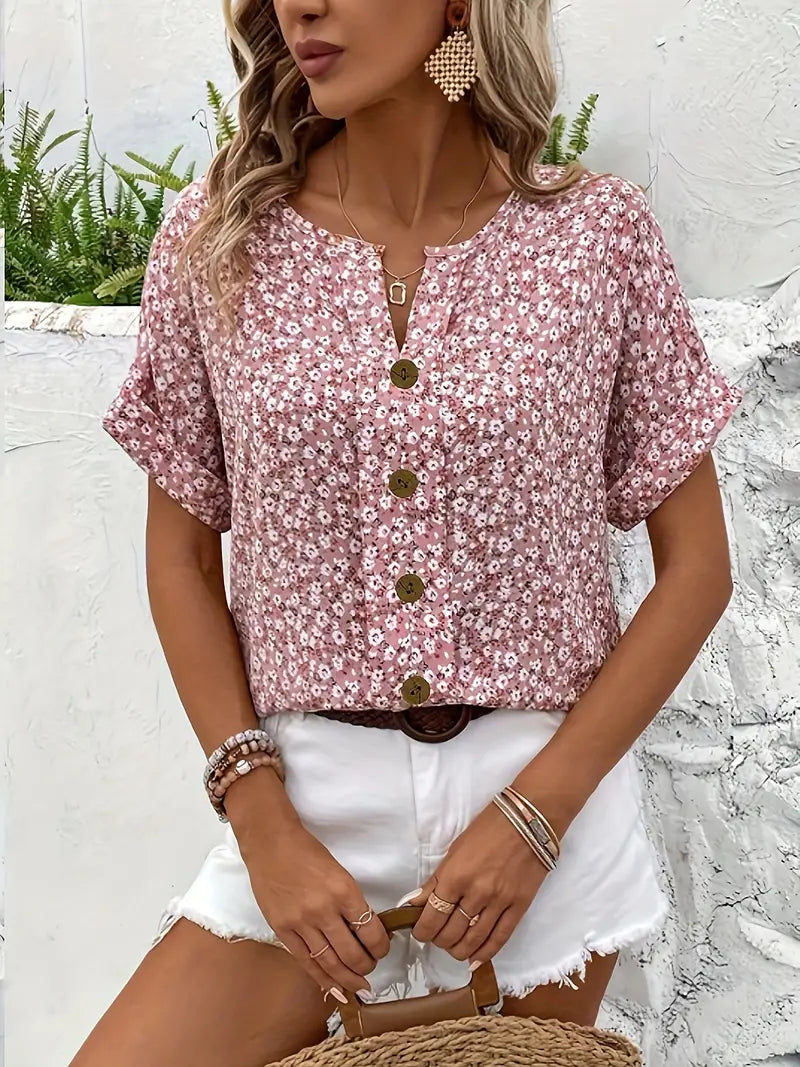 Edith | Floral Button-Up Blouse