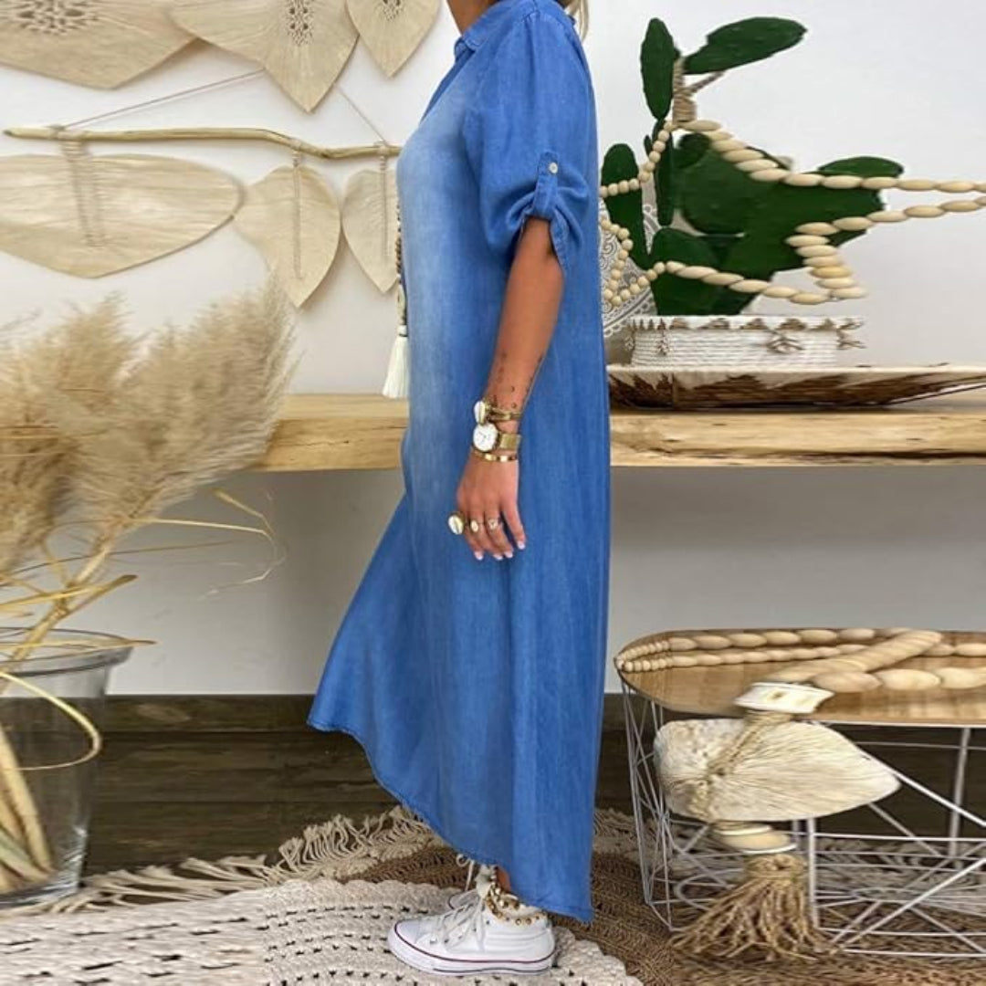 Lisa | Summer V-Neck Denim Dress