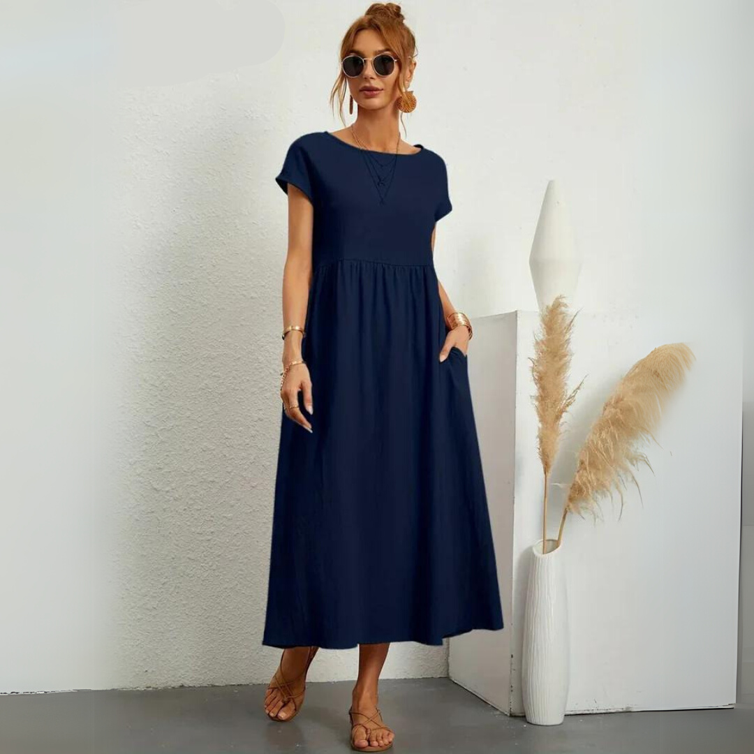 Glenda | Pure Cotton Casual Midi Dress