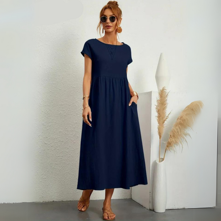 Glenda | Pure Cotton Casual Midi Dress