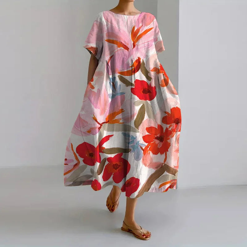 Valentina | Summer Floral with Flattering Cut Dress