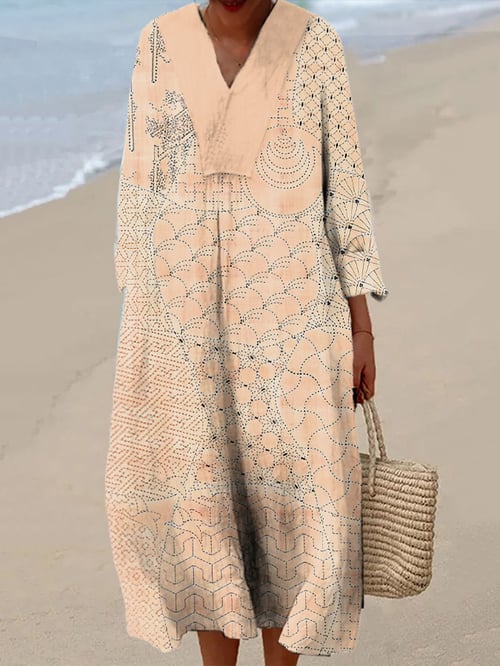 Women's Casual Retro Art Print Dress