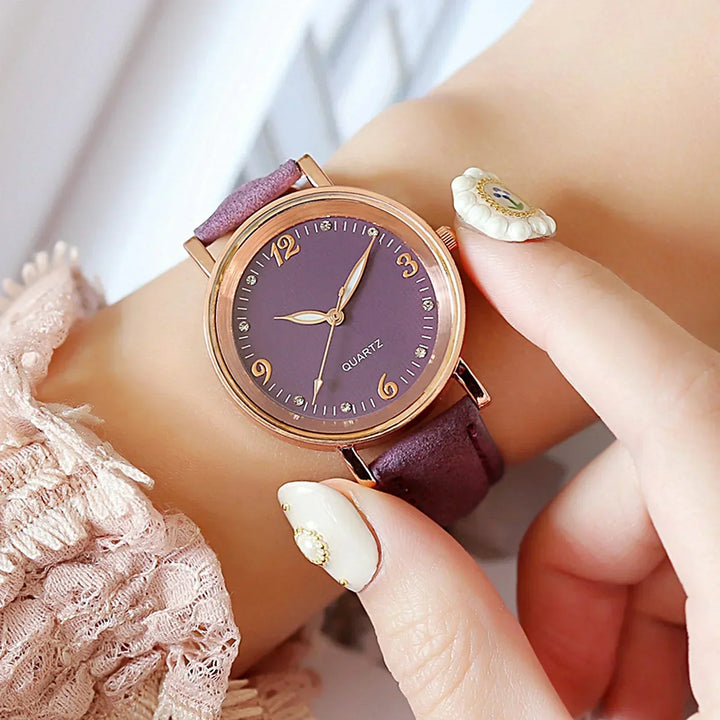 Classic leather band watch