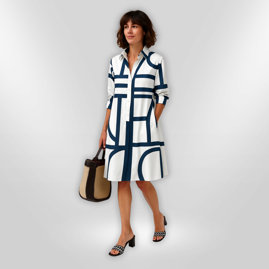Liz | Casual Midi Dress with Pockets and Buttons
