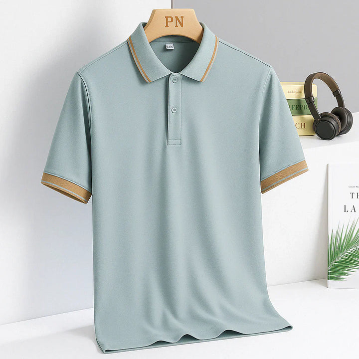 Luxurious polo shirt with gold finish