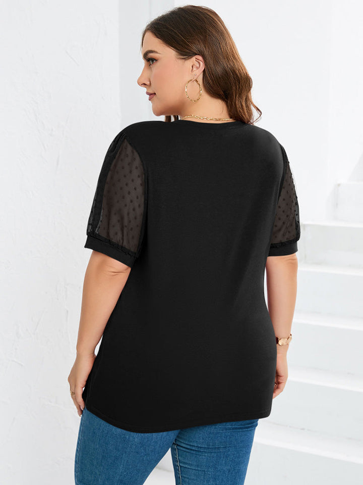 Mia | Textured Sleeve V-Neck Top