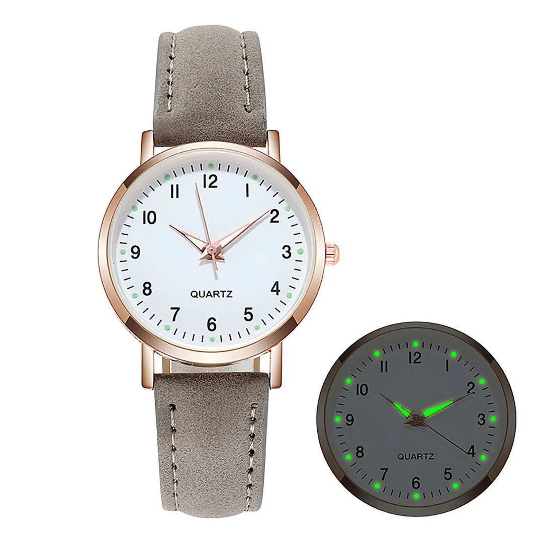 Fashion watch with glow-in-dark dial