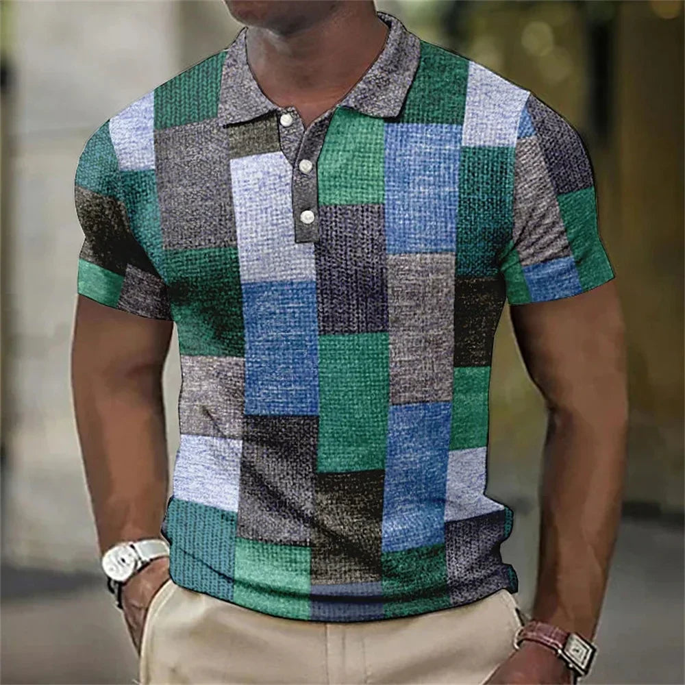 High quality patchwork polo shirt