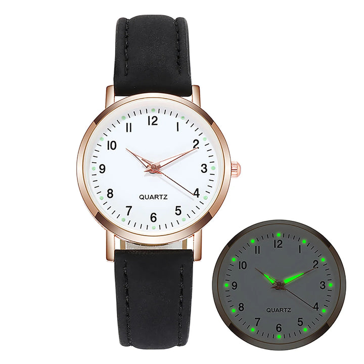 Fashion watch with glow-in-dark dial