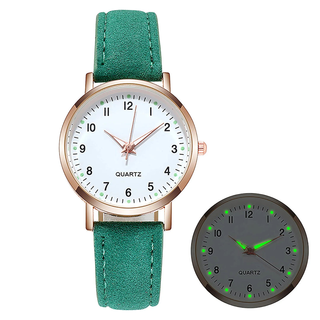 Fashion watch with glow-in-dark dial