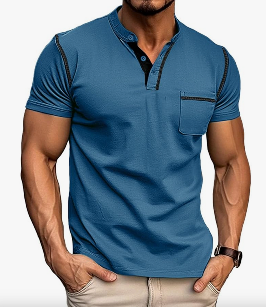 Jack | Contrast Henley Tee