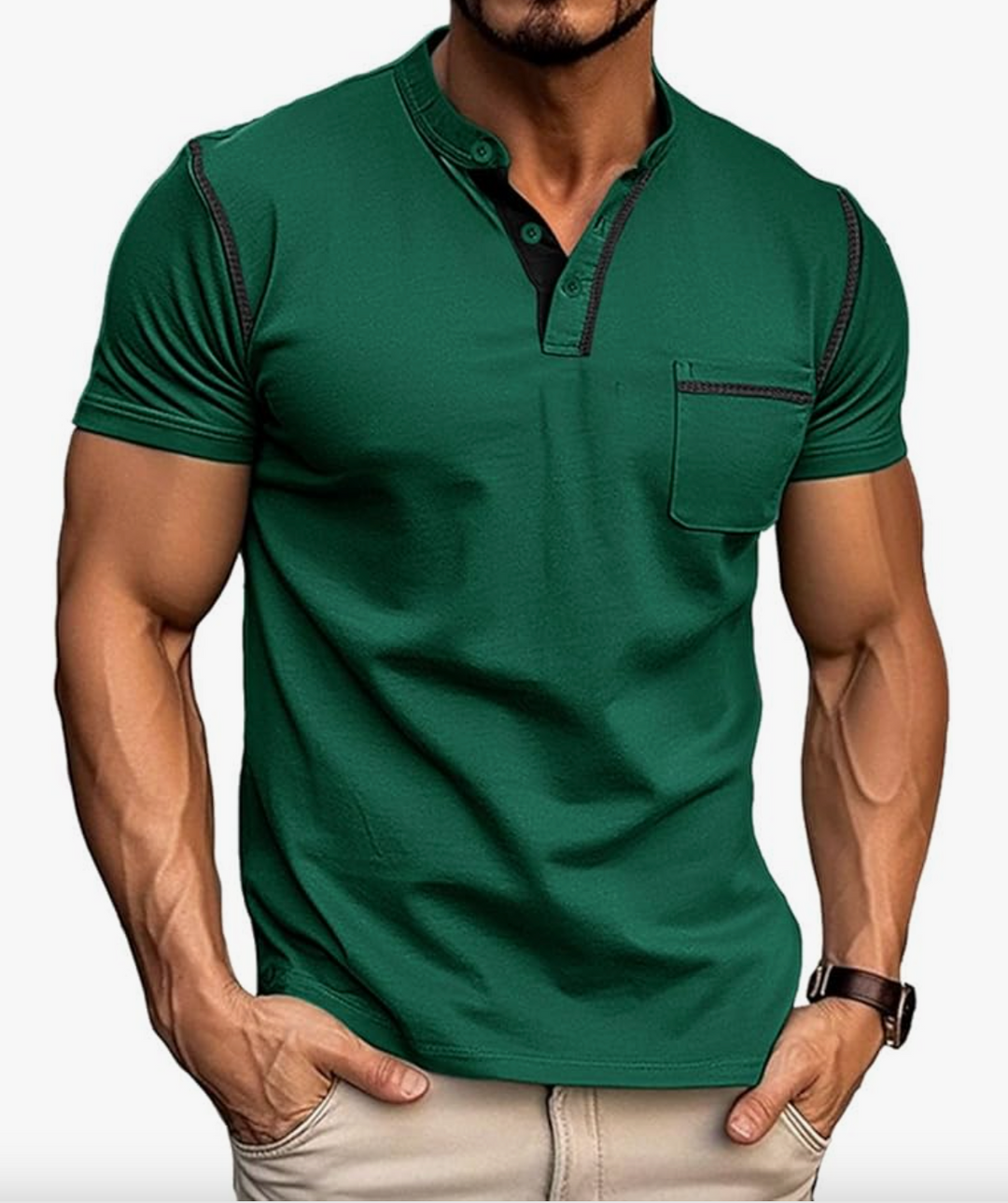 Jack | Contrast Henley Tee