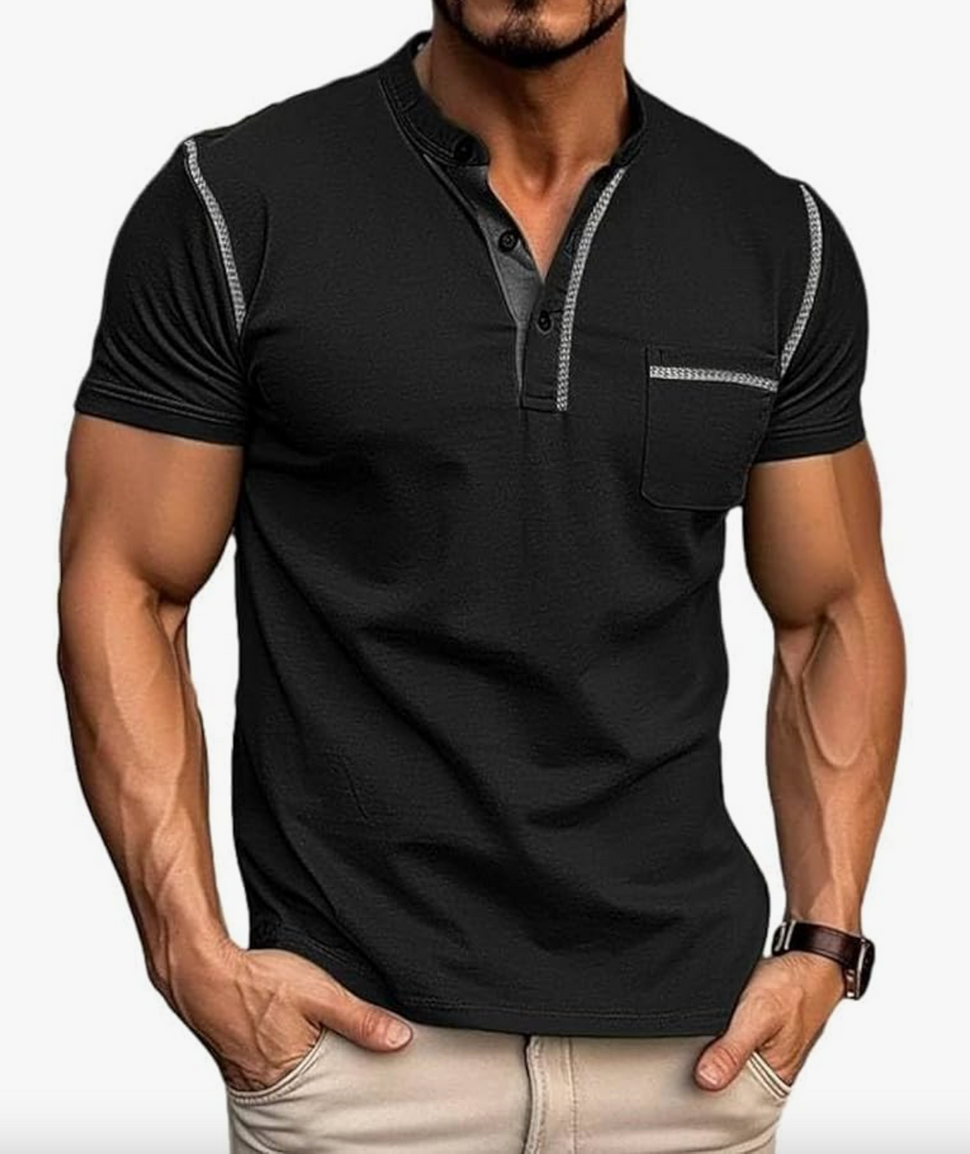 Jack | Contrast Henley Tee