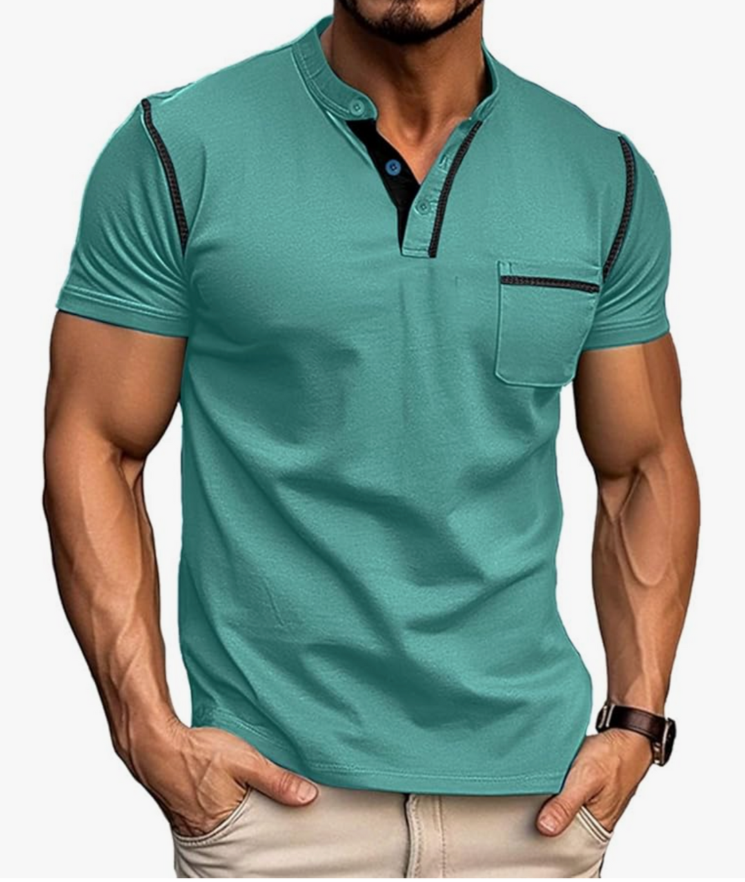 Jack | Contrast Henley Tee