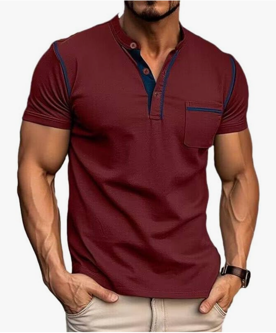 Jack | Contrast Henley Tee