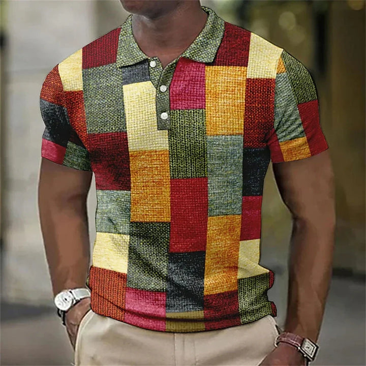 High quality patchwork polo shirt