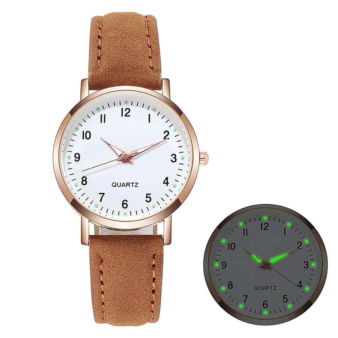 Fashion watch with glow-in-dark dial