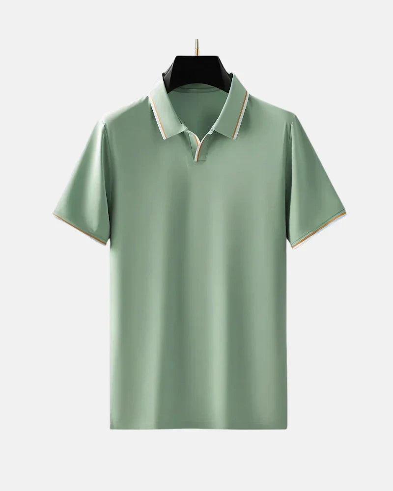 Short Sleeve Silk Polo Shirt