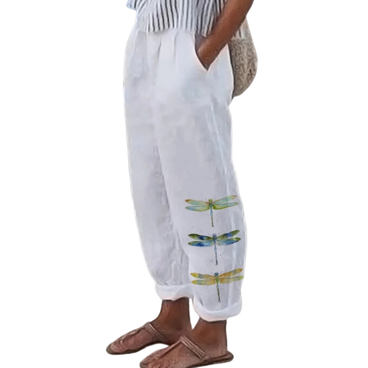 Stacie | Women's Dragonfly Print Trousers