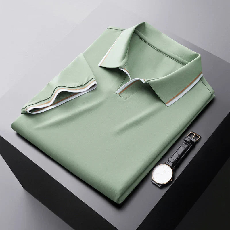 Short Sleeve Silk Polo Shirt