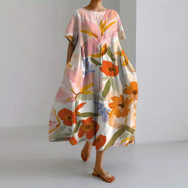 Valentina | Summer Floral with Flattering Cut Dress