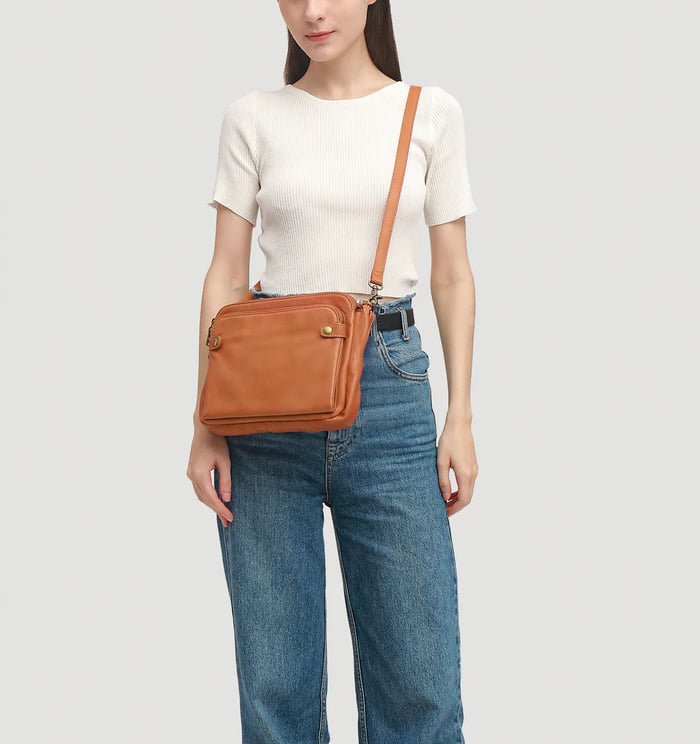 Sleek Three-Layer Crossbody Bag