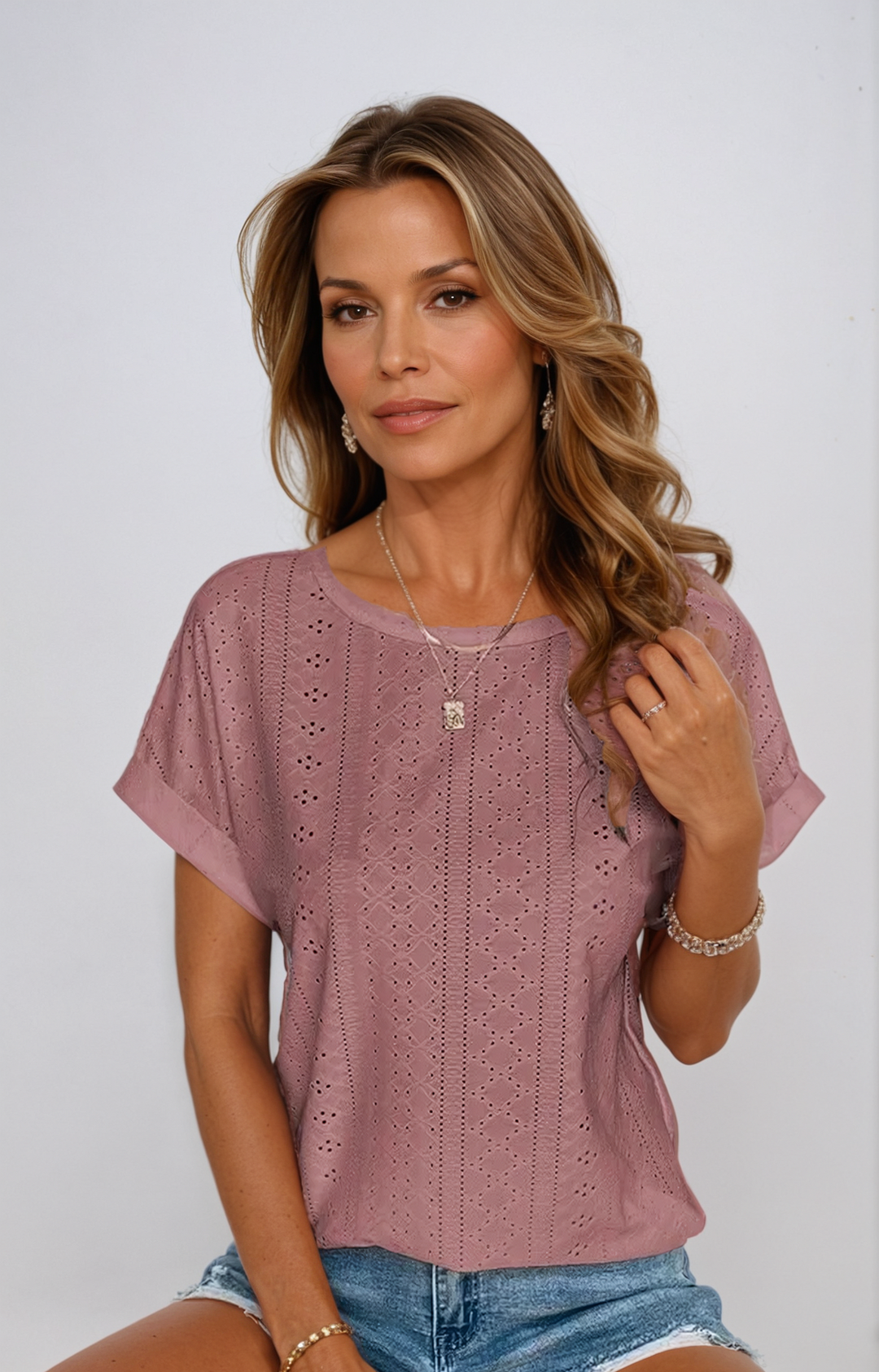 Kaya | Casual Eyelet Top